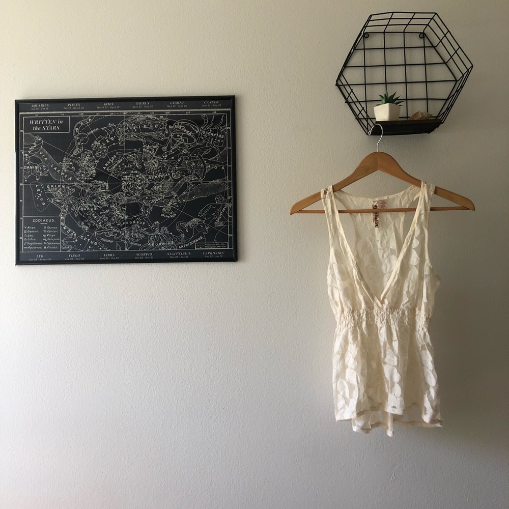 White lacy tank
